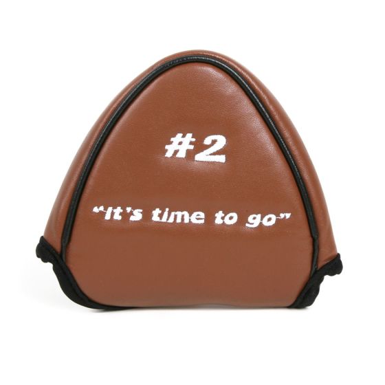 Intech Golf #2 Poop Putter headcover embroidery that says "#2 it's time to go"