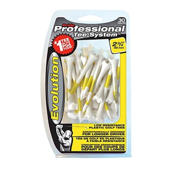 Pride Evolution Plastic PTS Golf Tees - White (30 Pack)