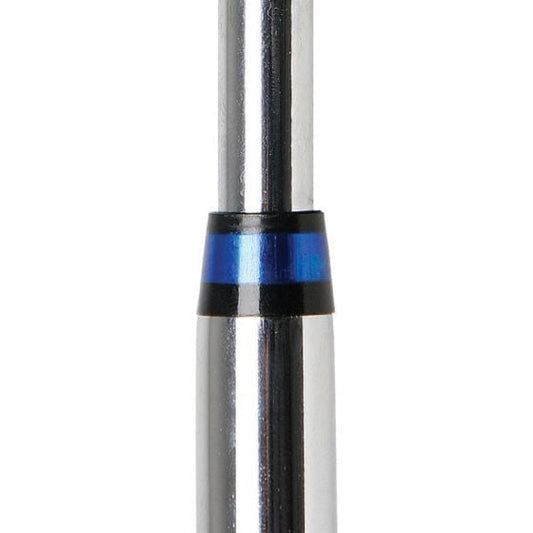 black golf ferrule with blue trim on top of a hosel