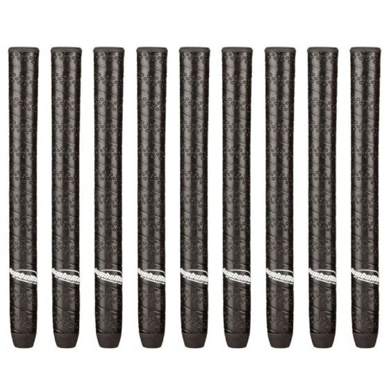 JumboMax STR8 TECH Non-Taper Black Wrap Medium (+ 5/16") - 9 piece Golf Grip Bundle