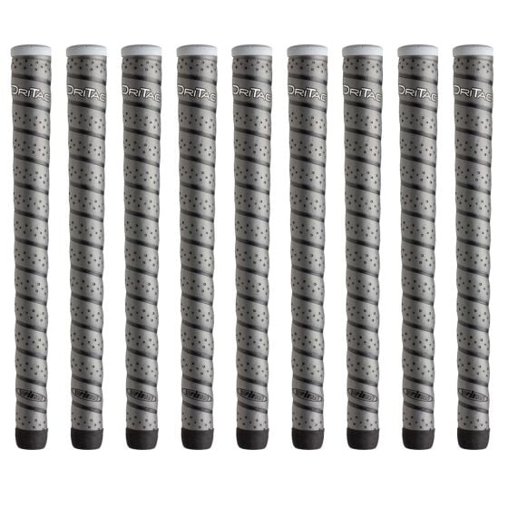 Winn Dri-Tac Wrap Oversize (+1/8") Dark Gray - 9 Piece Golf Grip Bundle