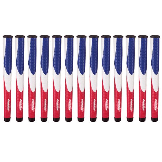 JumboMax Tour Series X-Small Red/White/Blue - 13 Piece Golf Grip Bundle