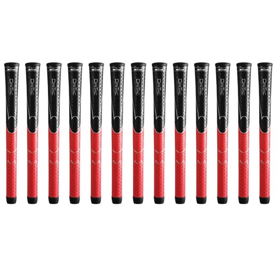 Winn Dri-Tac Standard Black/Red - 13 Piece Golf Grip Bundle