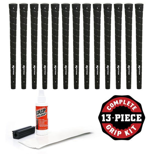 Karma Wrap Black Standard - 13 piece Golf Grip Kit (with tape and solvent and vise clamp)