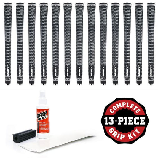 Lamkin Crossline - 13 piece Golf Grip Kit (with tape and solvent and vise clamp)