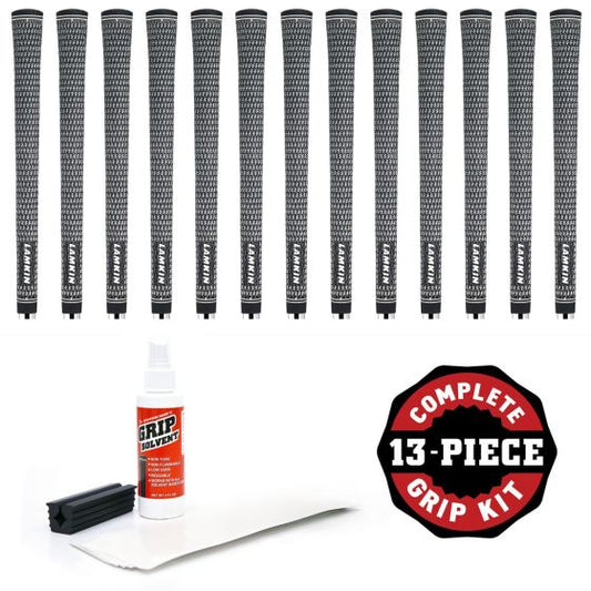 Lamkin Crossline Cord - 13 piece Golf Grip Kit (with tape and solvent and vise clamp)
