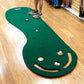 High view of player putting on Intech 3 Hole Portable Golf Putting Mat