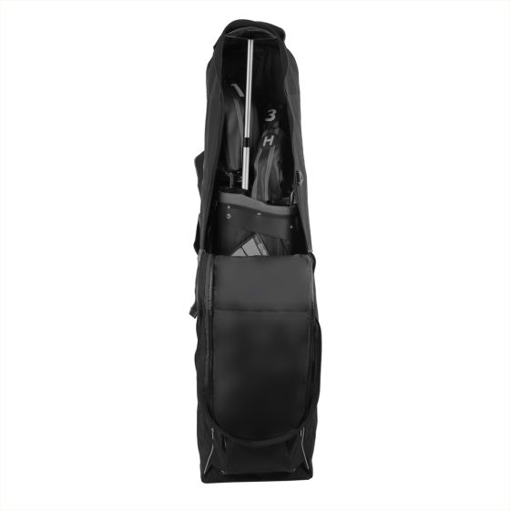 Intech Crossbar Golf Travel Bag Support Rod inside unzipped travel cover