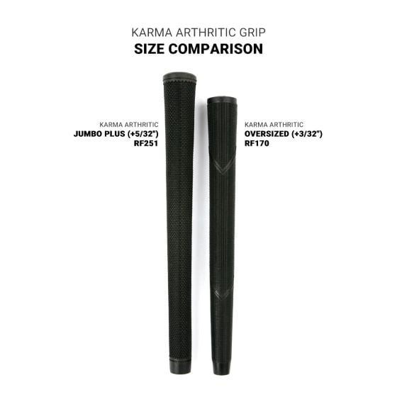 comparison of size between the two Karma Arthritic golf grips