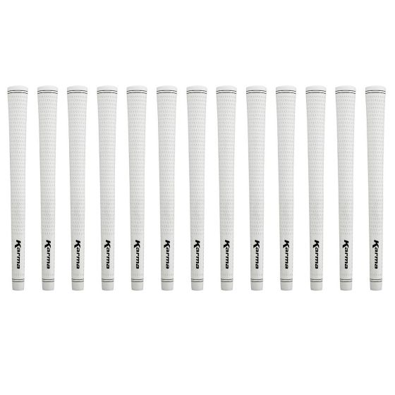 Karma Velour White Midsize (+1/32") - 13 Piece Golf Grip Bundle