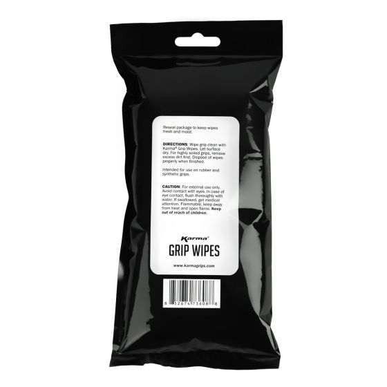 directions for using the Karma Golf Grip Cleaning Wipes (15 Pack)