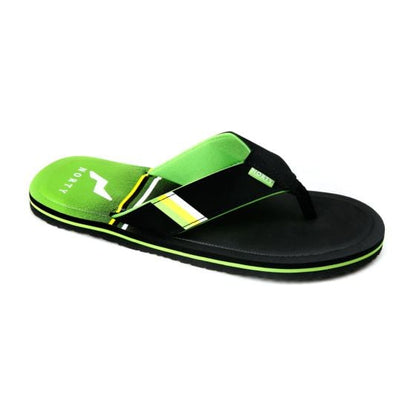 Norty Men's Black/Green Flip Flop Sandals