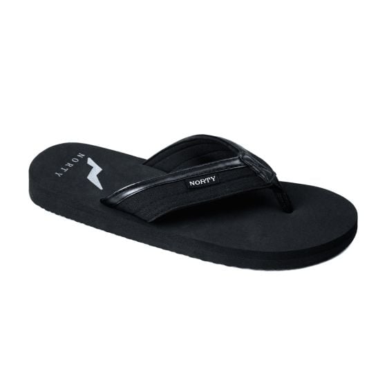 Norty Men's Black Flip Flop Sandals