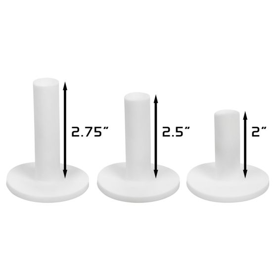 Measurements of the 3 heights Orlimar Rubber Driving Range Tees