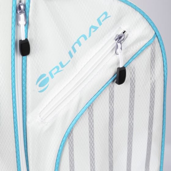 Zippered side pocket for the Orlimar ATS Junior Girls Sky Blue Series Stand Bag (Ages 9-12)