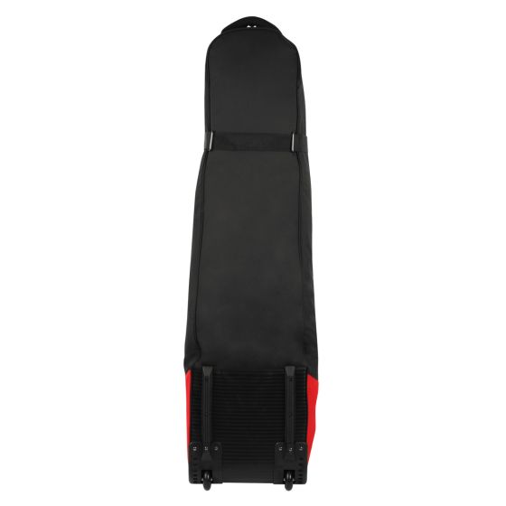 back view of the Orlimar 6.0 Deluxe Wheeled Golf Travel Cover - Black/Red