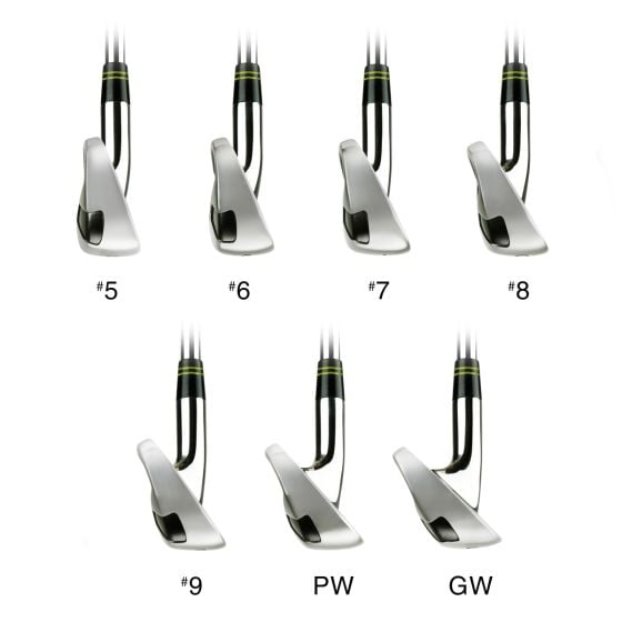 toe view of each Orlimar Golf Intercept (Single Length) Iron in the set