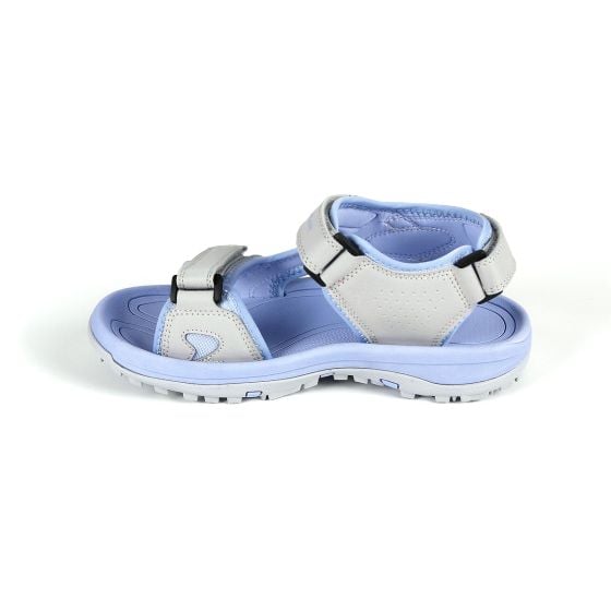 Interior side view of the Orlimar Golf Women’s Gray/Lilac Spikeless Sandal