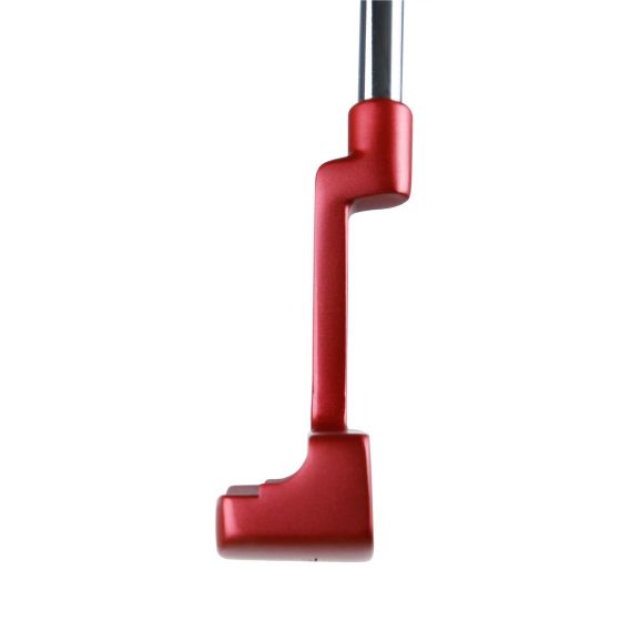 toe view of the Orlimar Golf Tangent T2 Red Blade Putter's offset hosel