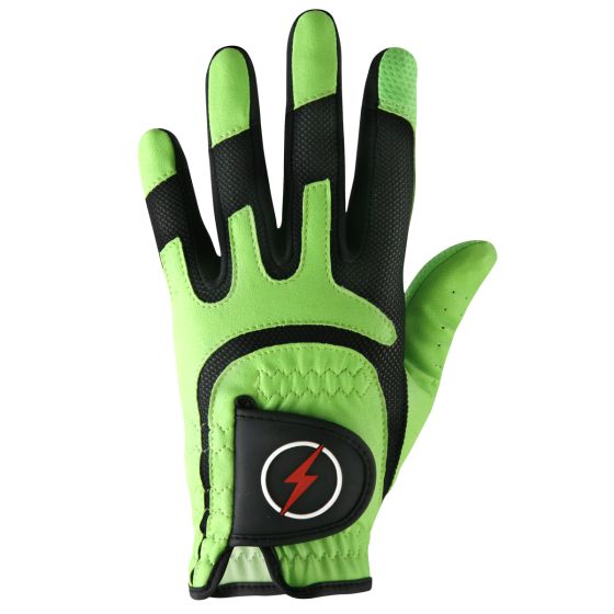 back view of the Powerbilt Junior One-Fit Golf Gloves (lime green)