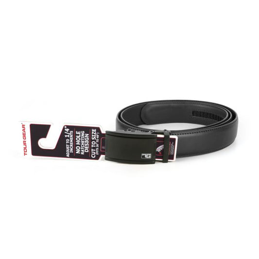 Tour Gear Custom Fit Golf Belt - Black with Matte Black Buckle (with Hangtag)