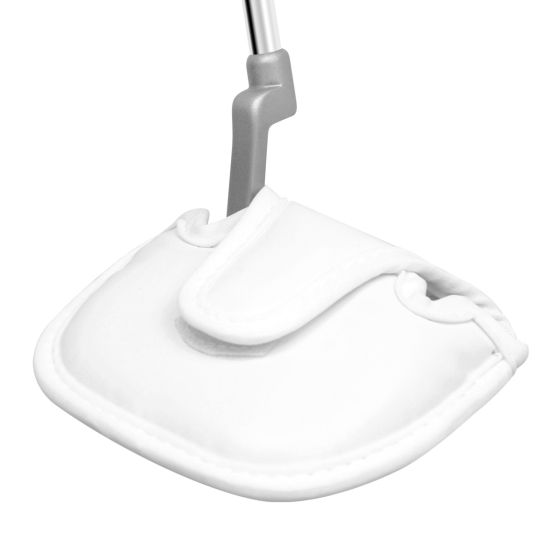 White Mallet Putter Headcover (Standard Size) on a putter