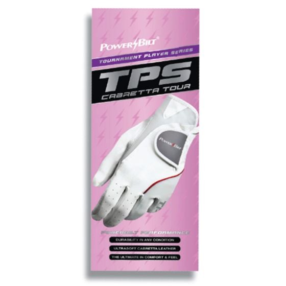 Ladies Powerbilt TPS Cabretta Tour Golf Glove retail packaging