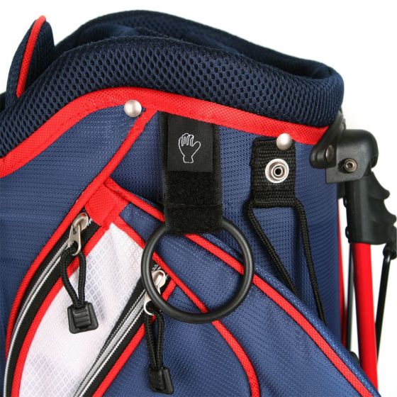 Velcro glove holder and towel ring for the Powerbilt TPS Dunes USA Flag Stand Golf Bag