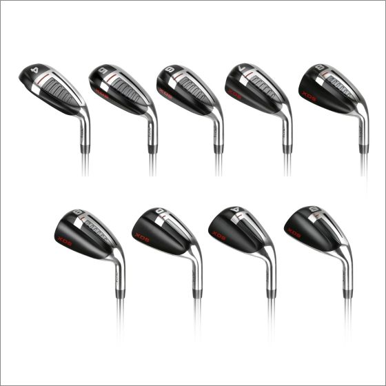angled sole views of the entire Acer XDS Hybrid Iron set (#4-SW)