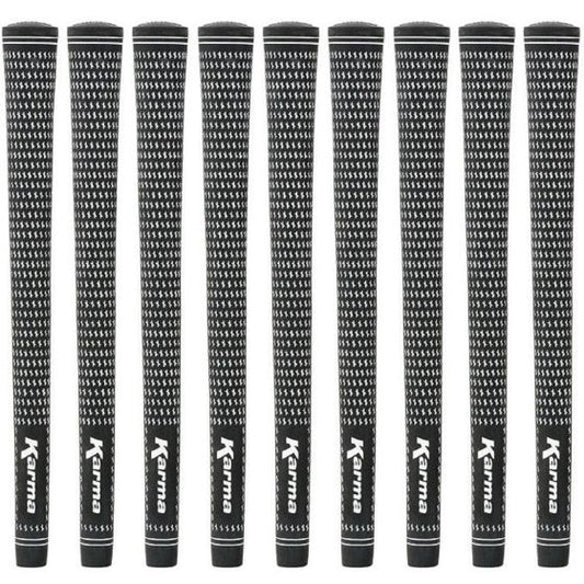 Karma Velour Black/White Standard - 9 Piece Golf Grip Bundle