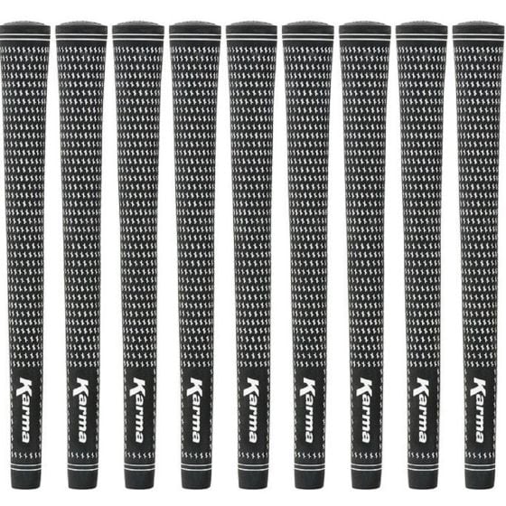 Karma Velour Black/White Midsize (+1/32") - 9 Piece Golf Grip Bundle