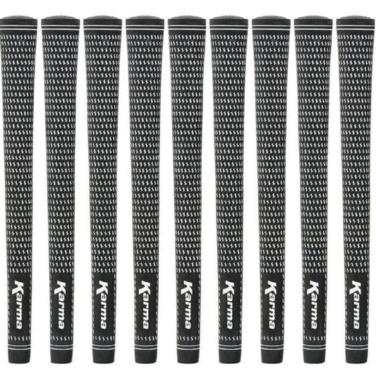 Karma Velour Black/White Midsize (+1/32") - 9 Piece Golf Grip Bundle