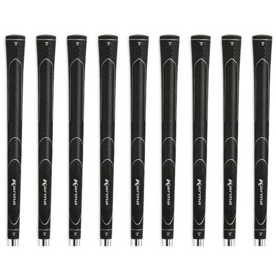 Karma Super Lite Black Undersize - 9 Piece Golf Grip Bundle