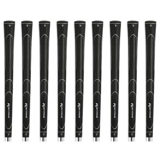 Karma Super Lite Black Midsize (+1/32") - 9 Piece Golf Grip Bundle