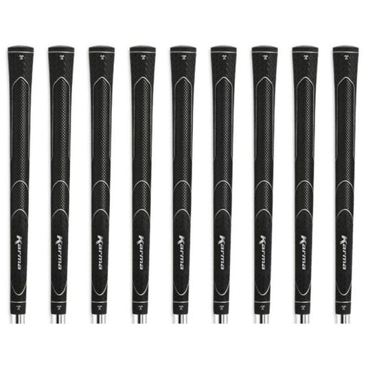 Karma Super Lite Black Jumbo (+3/32") - 9 Piece Golf Grip Bundle