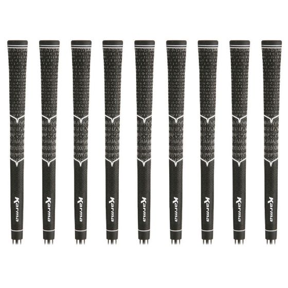 Karma V-Cord Black/Black Standard - 9 Piece Golf Grip Bundle