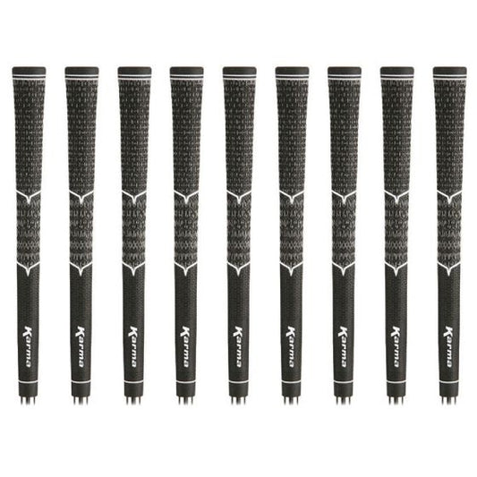 Karma V-Cord Black/Black Standard - 9 Piece Golf Grip Bundle