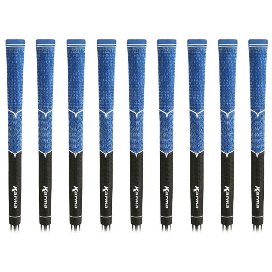 Karma V-Cord Black/Blue Standard - 9 Piece Golf Grip Bundle