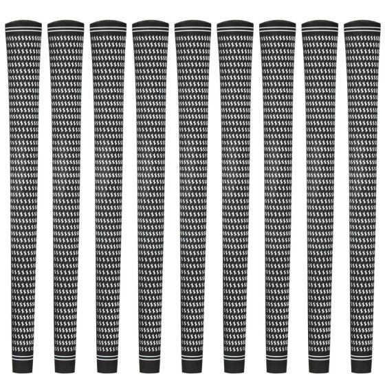 Karma Revolution Black/White Midsize (+1/32") 9 piece Golf Grip Bundle
