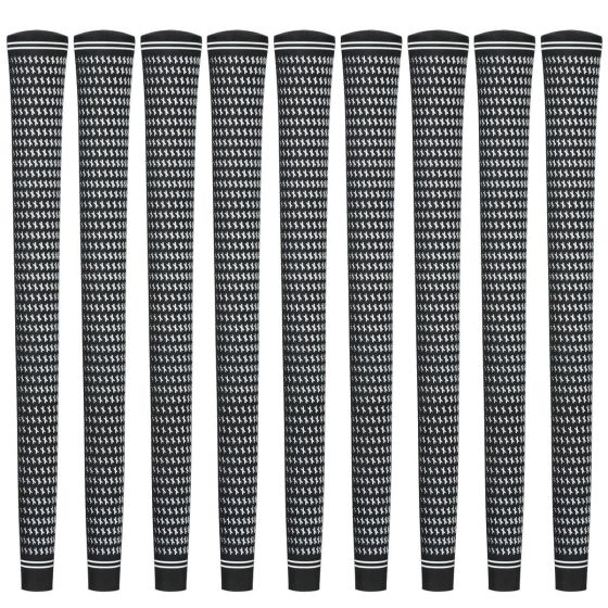 Karma Revolution Black/White Jumbo (+1/16") 9 piece Golf Grip Bundle
