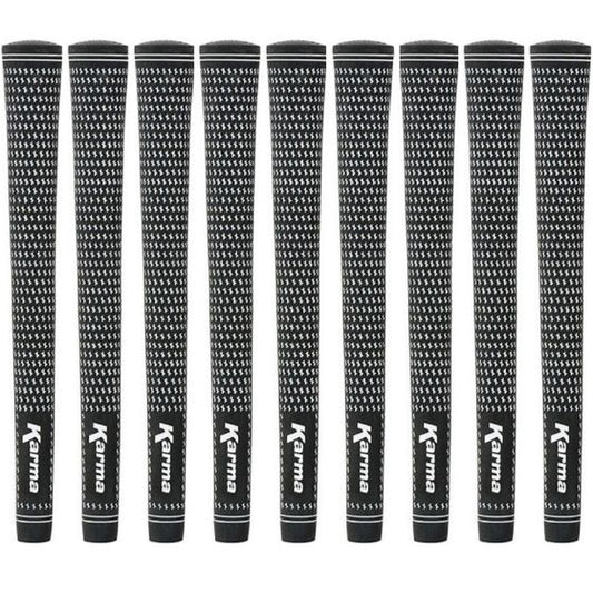 Karma Velour Black/White Jumbo (+1/16") -  9 Piece Golf Grip Bundle