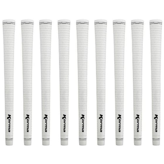 Karma Velour White Midsize (+1/32") - 9 Piece Golf Grip Bundle