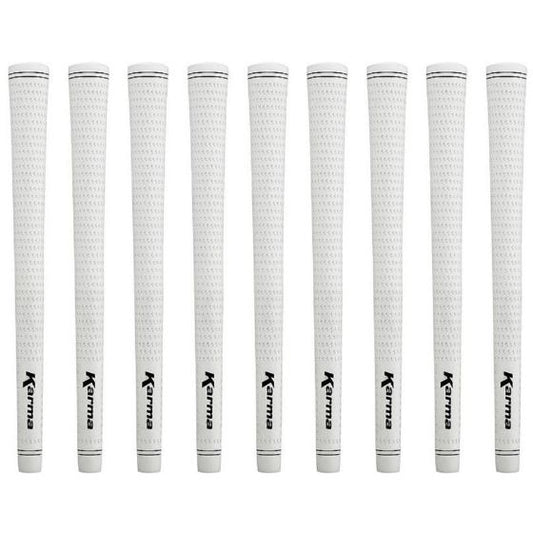 Karma Velour White Midsize (+1/32") - 9 Piece Golf Grip Bundle