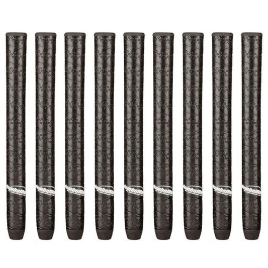 JumboMax STR8 TECH Non-Taper Black Wrap Medium (+ 5/16") - 9 piece Golf Grip Bundle