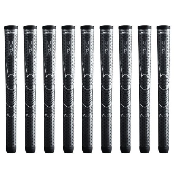 Winn Dri-Tac Oversize (+1/8) Dark Gray - 9 Piece Golf Grip Bundle