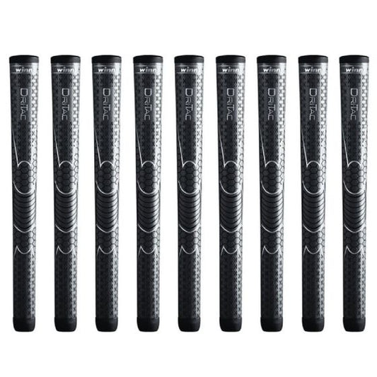 Winn Dri-Tac Oversize (+1/8) Dark Gray - 9 Piece Golf Grip Bundle