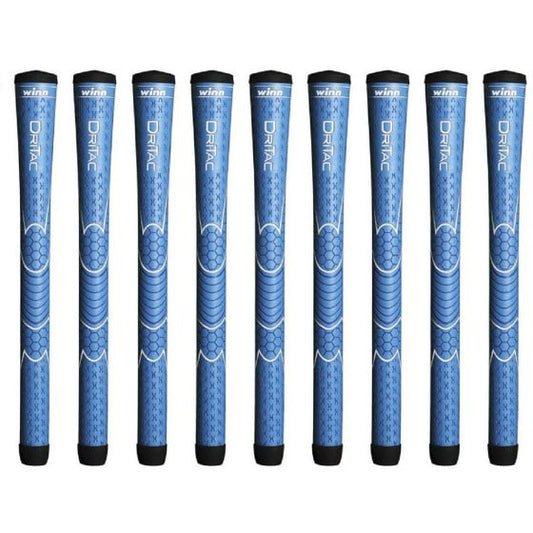 Winn Dri-Tac Junior Blue - 9 Piece Golf Grip Bundle