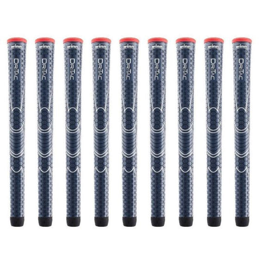 Winn Dri-Tac Standard Navy Blue - 9 Piece Golf Grip Bundle
