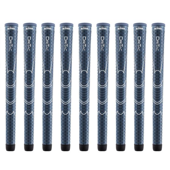 Winn Dri-Tac Midsize (+1/16") Navy Blue - 9 Piece Golf Grip Bundle
