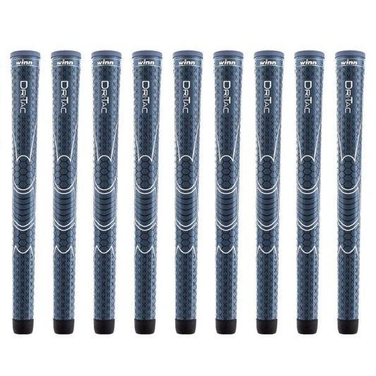 Winn Dri-Tac Midsize (+1/16") Navy Blue - 9 Piece Golf Grip Bundle